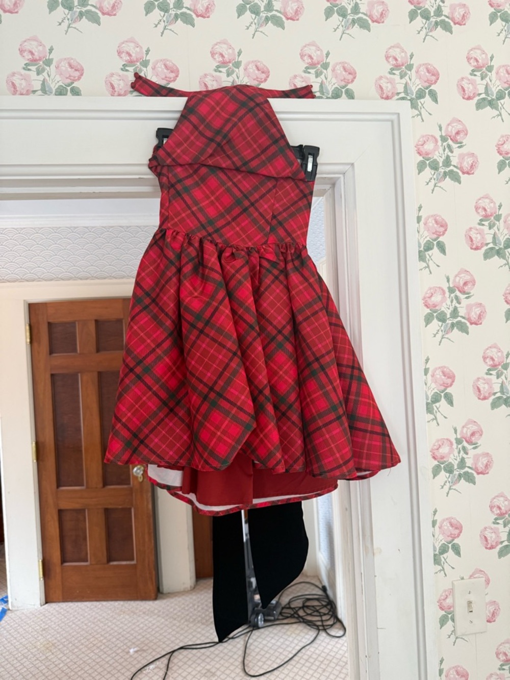 Classic Red Plaid Girls' Costume Dress
